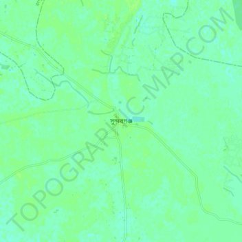 Topografische kaart Sundarganj, hoogte, reliëf