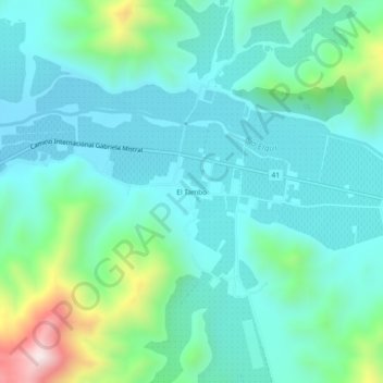Topografische kaart El Tambo, hoogte, reliëf