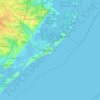 Topografische kaart Atlantic City, hoogte, reliëf