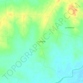 Topografische kaart Lusitania, hoogte, reliëf