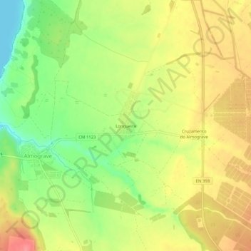 Topografische kaart Longueira, hoogte, reliëf