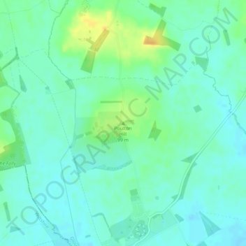 Topografische kaart Poulton Hill, hoogte, reliëf