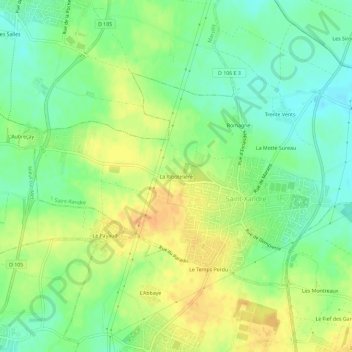 Topografische kaart La Ribotelière, hoogte, reliëf