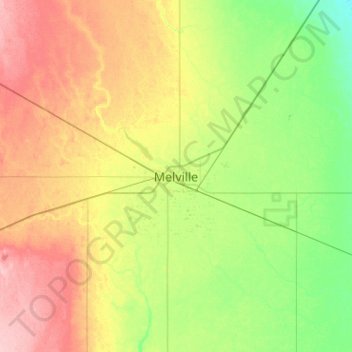 Topografische kaart Melville, hoogte, reliëf