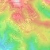 Topografische kaart Cinque Confini, hoogte, reliëf
