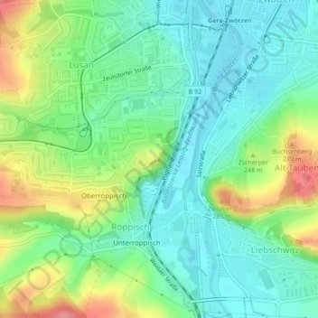 Topografische kaart Heeresberg, hoogte, reliëf