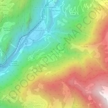 Topografische kaart Montfort, hoogte, reliëf