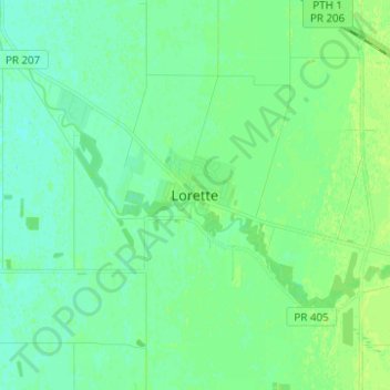 Topografische kaart Lorette, hoogte, reliëf
