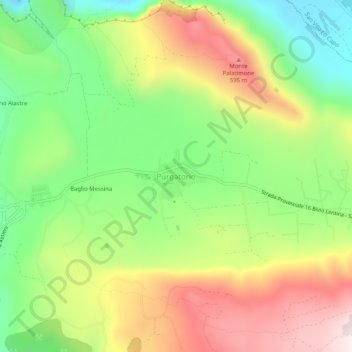 Topografische kaart Purgatorio, hoogte, reliëf