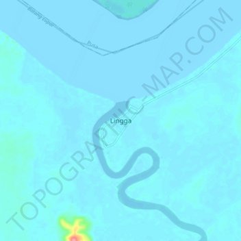 Topografische kaart Lingga, hoogte, reliëf
