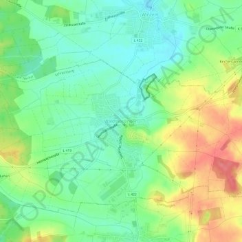 Topografische kaart Waldmössingen, hoogte, reliëf