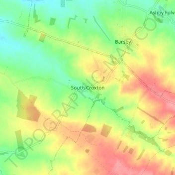 Topografische kaart South Croxton, hoogte, reliëf