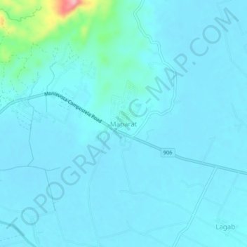 Topografische kaart Maparat, hoogte, reliëf