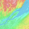 Topografische kaart Île D'Orléans, hoogte, reliëf