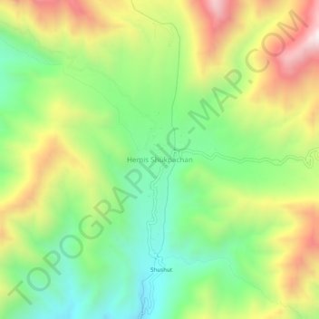 Topografische kaart Hemis Shukpachan, hoogte, reliëf