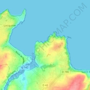 Topografische kaart Kerdrehoret, hoogte, reliëf