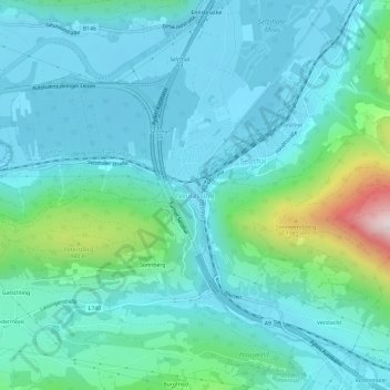 Topografische kaart Neulassing, hoogte, reliëf