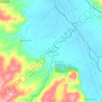 Topografische kaart Gabao, hoogte, reliëf