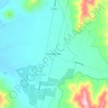 Topografische kaart Potrerillos Altos, hoogte, reliëf