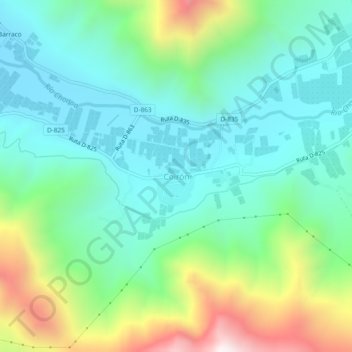 Topografische kaart Coirón, hoogte, reliëf