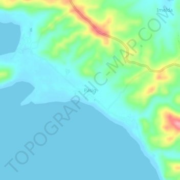 Topografische kaart Pasig, hoogte, reliëf