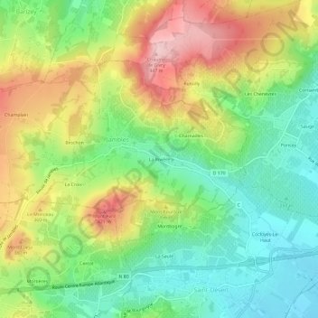 Topografische kaart La Rivière, hoogte, reliëf