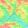 Topografische kaart Dewsbury, hoogte, reliëf