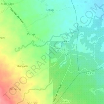 Topografische kaart Iphag, hoogte, reliëf