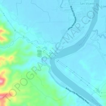 Topografische kaart Bit-os, hoogte, reliëf