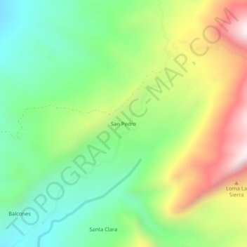 Topografische kaart San Pedro, hoogte, reliëf