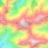 Topografische kaart Pico Ruivo, hoogte, reliëf