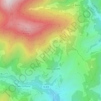 Topografische kaart Bambois, hoogte, reliëf