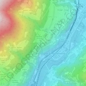 Topografische kaart Stille, hoogte, reliëf