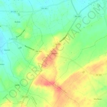 Topografische kaart Lemede, hoogte, reliëf