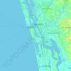 Topografische kaart Kochi, hoogte, reliëf