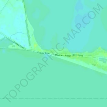 Topografische kaart Erieau, hoogte, reliëf