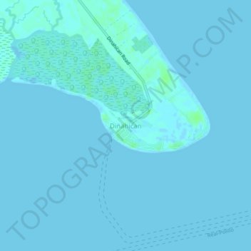 Topografische kaart Dinahican, hoogte, reliëf