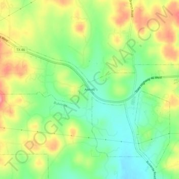 Topografische kaart Anhalt, hoogte, reliëf
