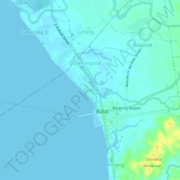 Topografische kaart Dolho, hoogte, reliëf