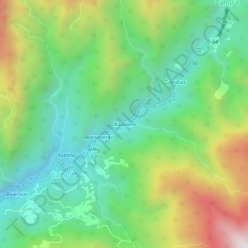 Topografische kaart Kaipilan, hoogte, reliëf