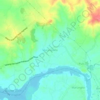 Topografische kaart Maronquillo, hoogte, reliëf