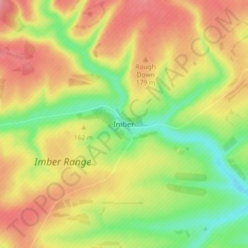 Topografische kaart Imber, hoogte, reliëf