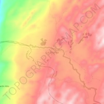 Topografische kaart La Granja, hoogte, reliëf