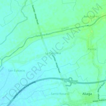 Topografische kaart La Purisima, hoogte, reliëf