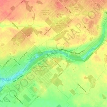Topografische kaart Aboyne, hoogte, reliëf