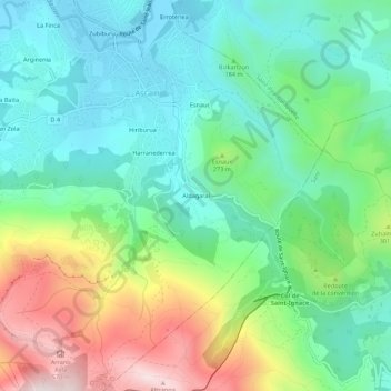 Topografische kaart Aldagarai, hoogte, reliëf