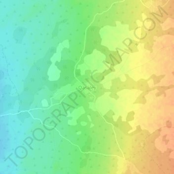 Topografische kaart Qasaley, hoogte, reliëf