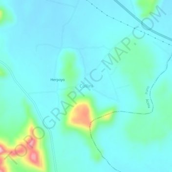 Topografische kaart Collini, hoogte, reliëf