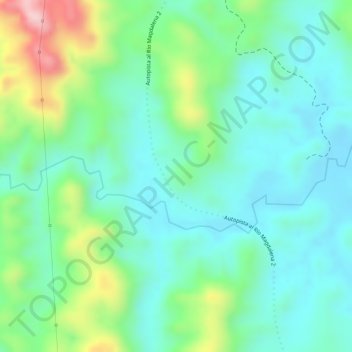 Topografische kaart Llanogrande, hoogte, reliëf