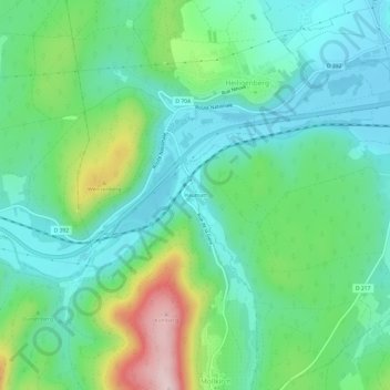 Topografische kaart Haumatt, hoogte, reliëf